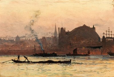 The Thames near Charing Cross, London by William Lionel Wyllie